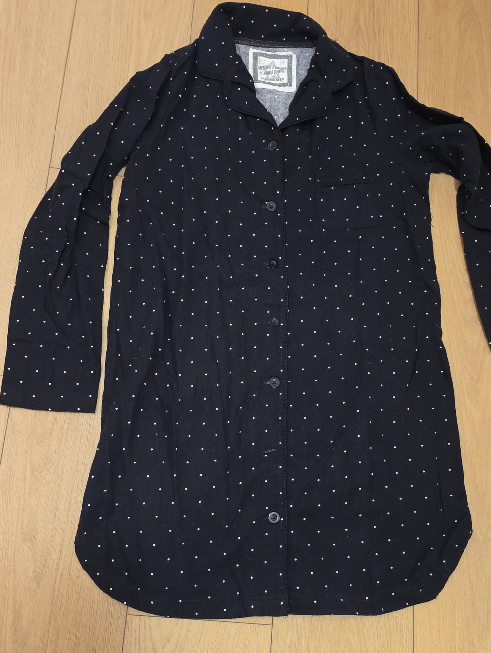 Denver Hayes Sleep Shirt with White Polka Dots Size S